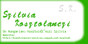 szilvia kosztolanczi business card